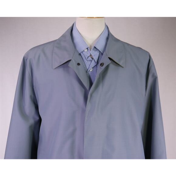 Kiton Gray Wool Mohair Trench Overcoat Coat Suede Trim Eu 56 - US 46 - Picture 3 of 9